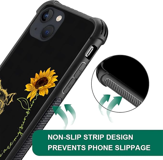 for iPhone 14 Plus Case, Pig Sunflower Yellow Sunshine Pattern Made of Soft - Image 6