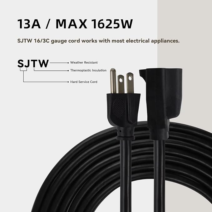 25ft Outdoor Extension Cord for Christmas Decorations - Image 6