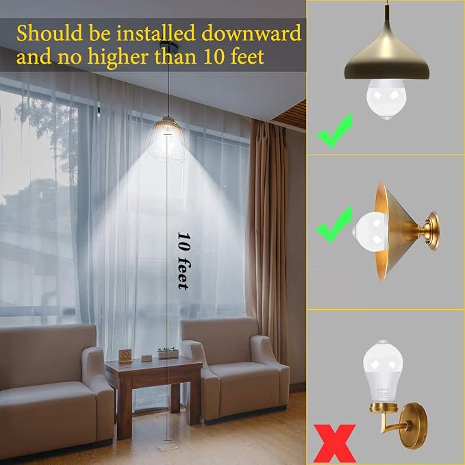 Aukora Motion Sensor Light Bulbs, 12W E26 Motion Activated Dusk to Dawn - Image 4