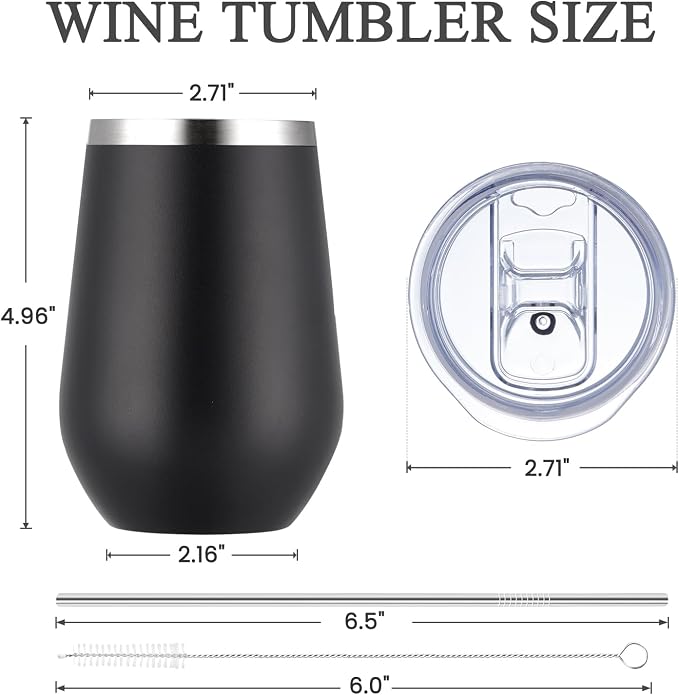 MEWAY 12oz/4 Pack Wine Tumbler Glasses - Image 6