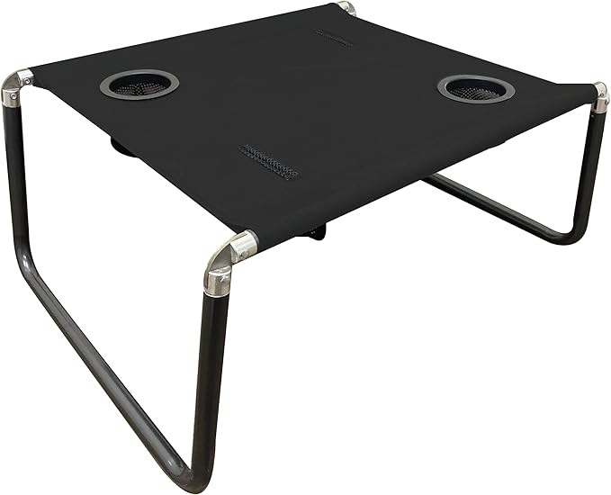Neso Portable Beach Table with Cup Holders, Cell Phone Pockets, Lightweight for Picnics and Parks (Black)