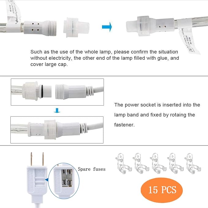 50ft LED Rope Lights Outdoor, 360 LED Connectable & Flexible Tube Lights - Image 6