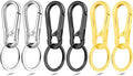 CooBigo 6Pack Assorted Keychain Rings, Metal Key Carabiner Clip, Key Ring Chain by CooBigo
