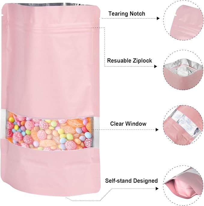 4.7"x7.8" 120pcs Mylar Bags for Food Storage, Smell Proof Bag - Image 3