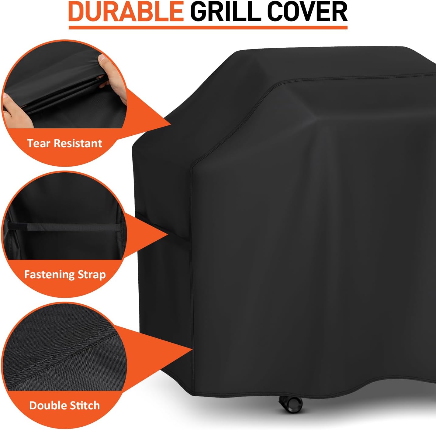 Grill Cover for Outdoor Grill 60 Inch, Waterproof and Fade Resistant BBQ Gas Grill Cover, All Weather Protection Compatible with Weber Char Broil Nexgrill and More Grills