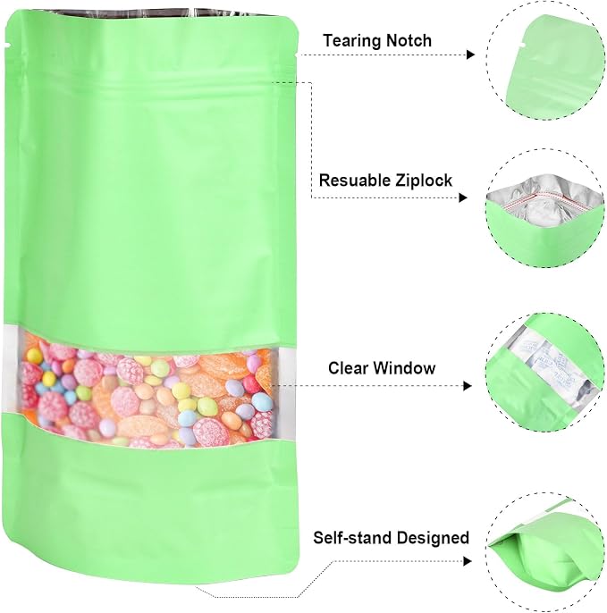 6.3"x9.5" 120pcs Mylar Bags for Food Storage, Smell Proof Bag - Image 3
