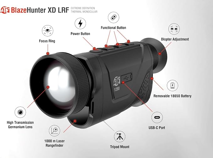 ATN BlazeHunter XD 1280x1024 Thermal Monocular 2–16x, 1280×1024 Sensor - Image 2