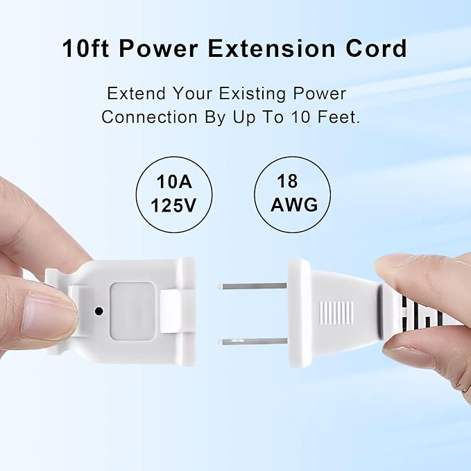 5Pack Extension Cord 10 FT, 2 Prong Power Cable - Image 2