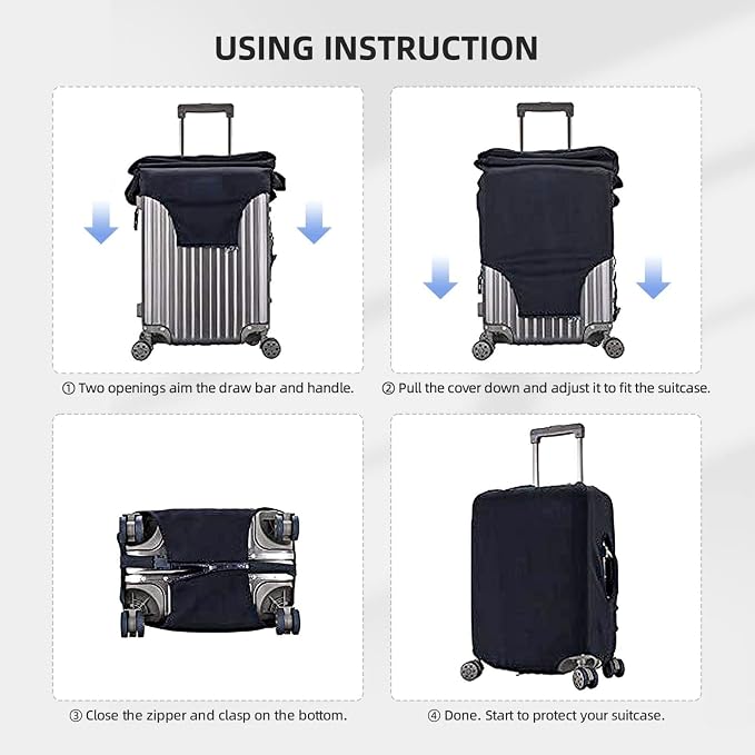 Airplane and Cloud Print Elastic Luggage Cover, Suitcase Protector - Image 7