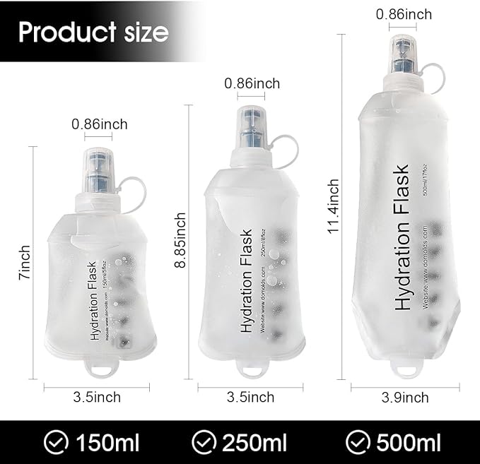 WILDREEDS 250ml Soft Flask, TPU Collapsible Soft Water Bottle - Image 2