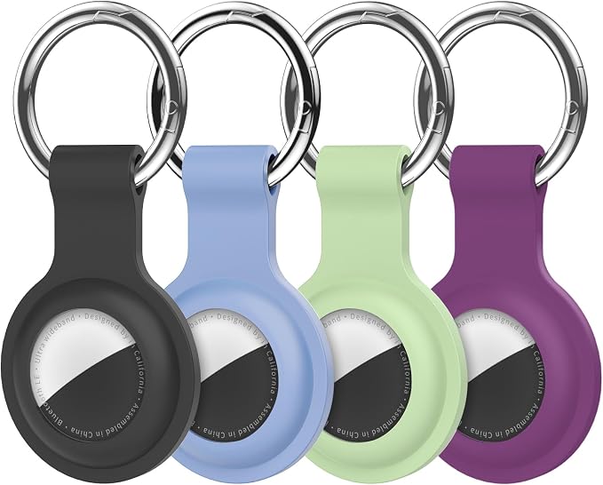 Compatible with AirTag Holder Case Keychain 4 Pack, - Image 9