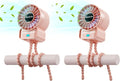 2 Pack Multifunctional Portable Stroller Fan 4 Speed 6600rpm High Speed Usb by AaoLin