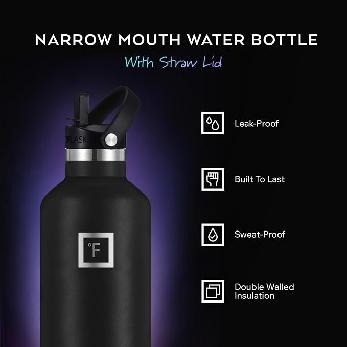 IRON °FLASK Camping & Hiking Hydration Flask - 24 oz Burgundy - Image 2