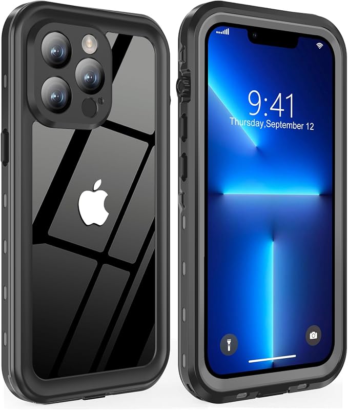 for iPhone 13 Pro Case Waterproof Shockproof Dustproof Full-Body Sturdy by Dewfoam