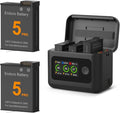 2100mAh Battery and Charger for DJI Osmo 360 / Action 5 Pro/Action 6, Color LCD by JIMOVA