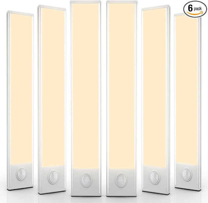 6 Pack Under Cabinet Lighting Wireless, 68 LED Rechargeable Battery Motion by BuyNow
