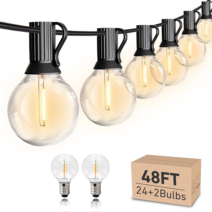 HISTAR 48Ft Patio Lights Outdoor Waterproof 24+2 Edison Bulbs by HistarDirect