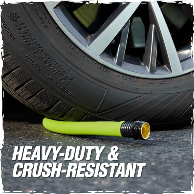 Rugged Rhino Heavy Duty Flexible Light Weight Garden Hose, 75ft x 5/8in, 4 Layer Leakproof Outdoor Gardening Tools, Watering Supplies, Powerful Water Pressure for Lawn, Flowers, Green Black