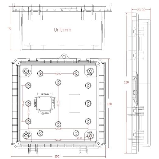 ABS Electric Junction Box, IP67 Weatherproof Electrical Boxes, Hinged Clear - Image 2