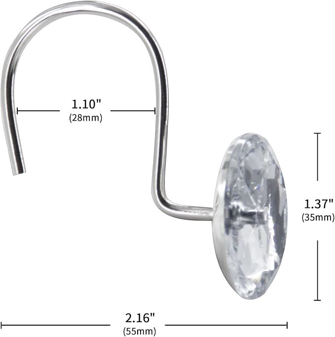 MitoVilla Silver Shower Curtain Hooks Rings, Rust Proof Shower Rings - Image 5