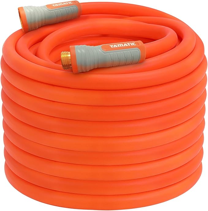 YAMATIC Heavy Duty Garden Hose 5/8 in x 100 ft with Swivel Fitting, Super Flexible Water Hose, All-weather, Lightweight, Burst 600 PSI
