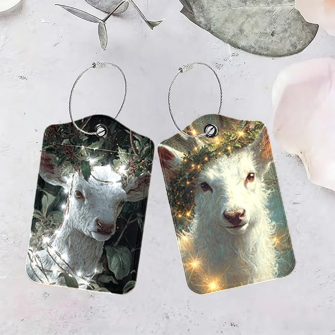 2 Pack Magical White Deer Luggage Tags, Enchanted Forest ID Tags - Image 4