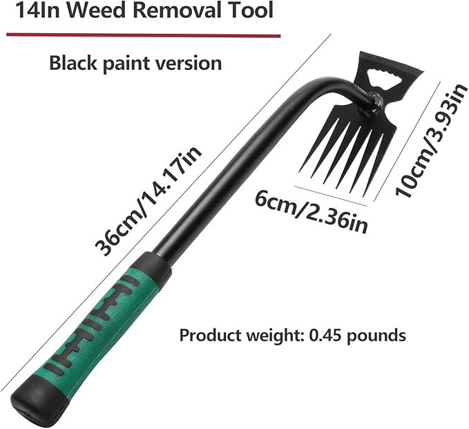 Gardening Hand Weeder Tools, Weeding Artifact Uprooting Weeding Tool, Durable Manganese Steel Hand Weeder Tool, Manual Multifunctional Weeders Gardening Tools for Yard and Garden (6 Teethes)