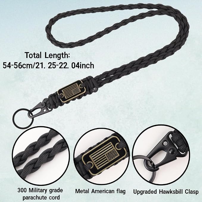 2pcs Heavy Duty Braided Paracord Lanyard Keychains - Image 4