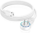 Maximm Extension Cord 4 Foot White Flat Plug, 360° Rotating Short Power Cord by MaximmCable