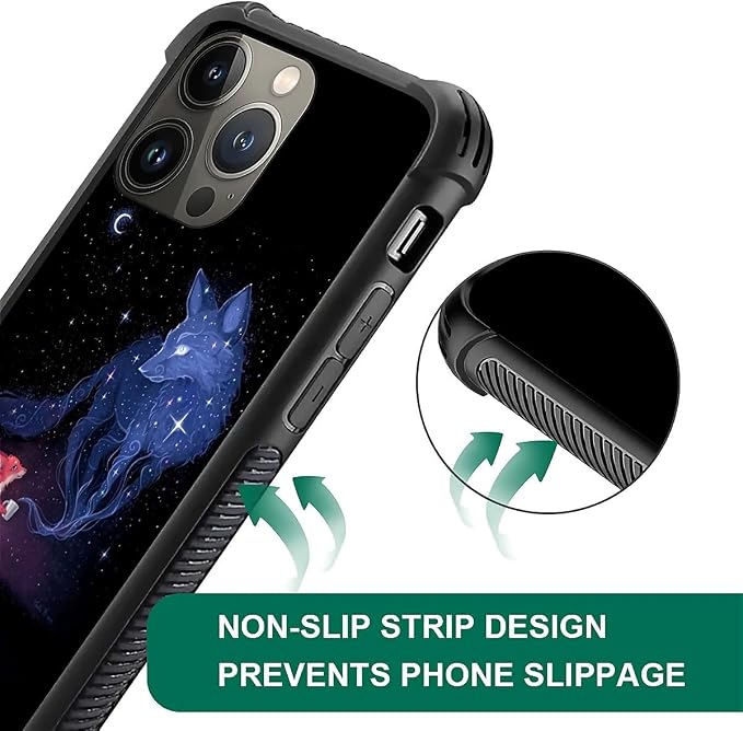 for iPhone 12 Pro Max Case, Galaxy Fox Wolf Pattern Graphic Design Girl Boy - Image 6