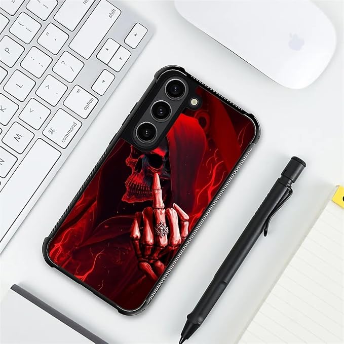 for Samsung Galaxy S23 Plus Case, Gestures Funny Skull Pattern Graphic Design - Image 7