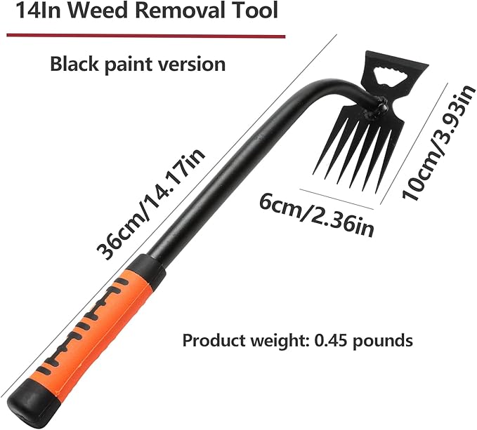 Gardening Hand Weeder Tools, Weeding Artifact Uprooting Weeding Tool, Durable Manganese Steel Hand Weeder Tool, Manual Multifunctional Weeders Gardening Tools for Yard and Garden (6 Teethes)