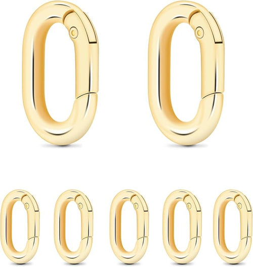 10Pack 3/4 Inch Small Oval Carabiner, Metal Spring Tiny Carabiner Clips by CooBigo