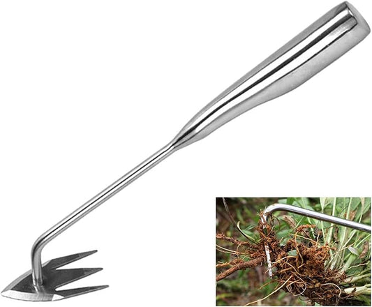 Weeding Artifact Uprooting Garden Weeding Tool, Upgraded Weed Removal Tool, Stainless Steel/Manganese Steel Weed Puller Manual Weeders for Home Gardening Yard Farmland (Stainless Steel)