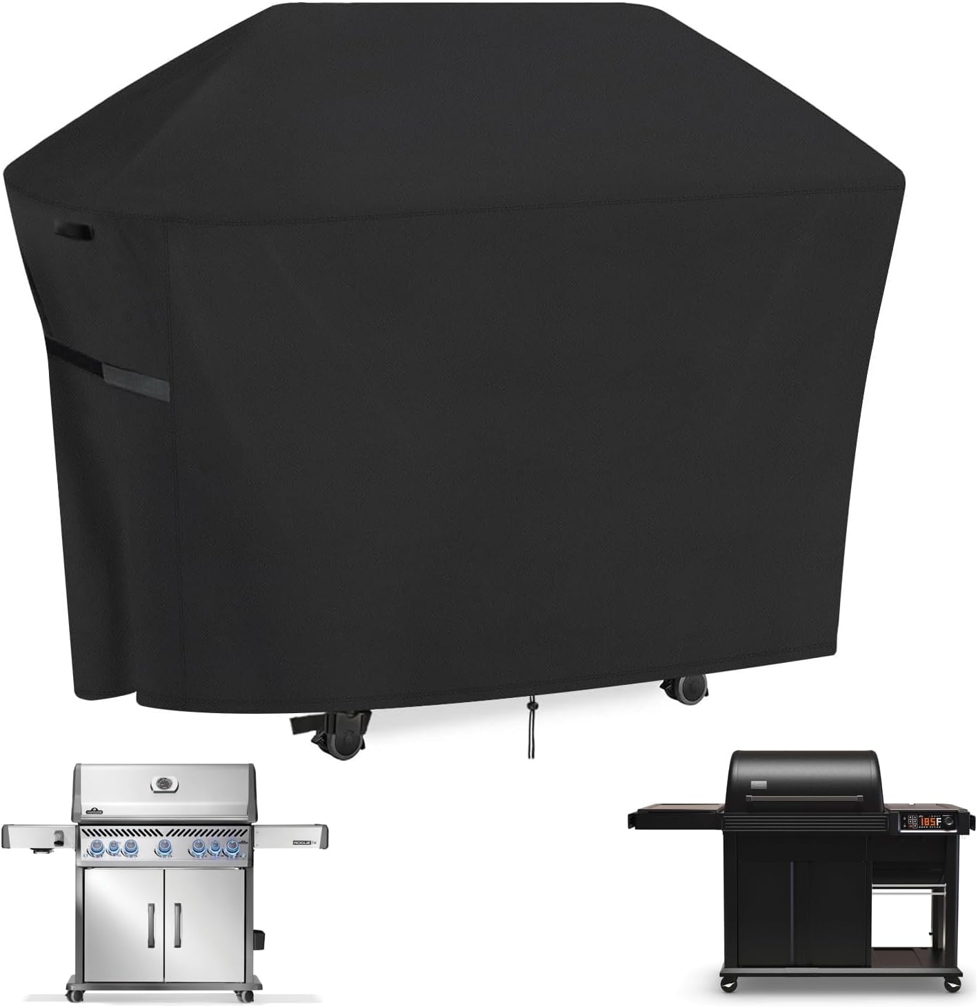 Kingling Grill Cover Fits for Traeger Woodridge Pro/Elite, Napoleon Rogue PRO-S 625, Prestige 500 RSIB Grills Waterproof Grill Cover 68 Inch BBQ Grill Covers for 7-Burner Gas Grill & Griddle