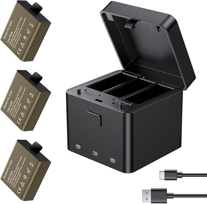 AKASO 3 x 1050mAh Rechargeable Action Camera Battery by AKASO
