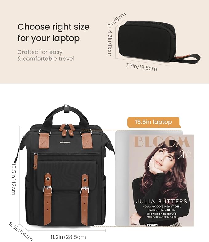 LOVEVOOK Laptop Backpack for Women Work Travel Computer Backpacks Purse - Image 8