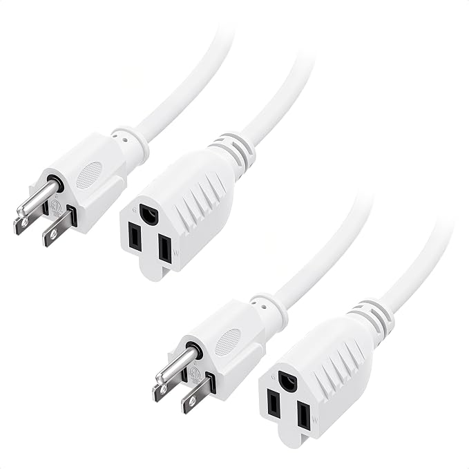 Cable Matters 2-Pack 16 AWG Heavy Duty 13A Power Extension Cord - 10ft by CableMatters