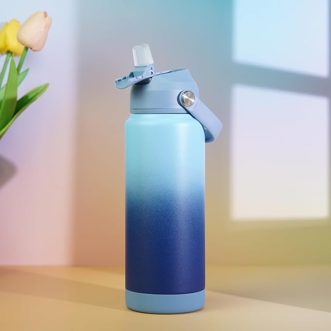BJPKPK Water Bottle with Straw Lid, 32oz Vacuum Insulated Water Bottles - Image 6