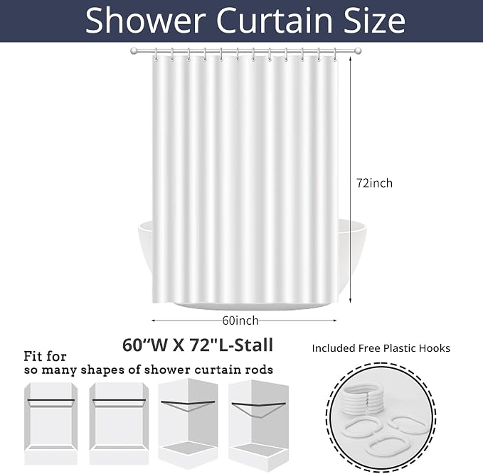Grey and White Bow Shower Curtain - Image 7