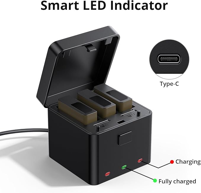 AKASO 3 x 1050mAh Rechargeable Action Camera Battery - Image 3