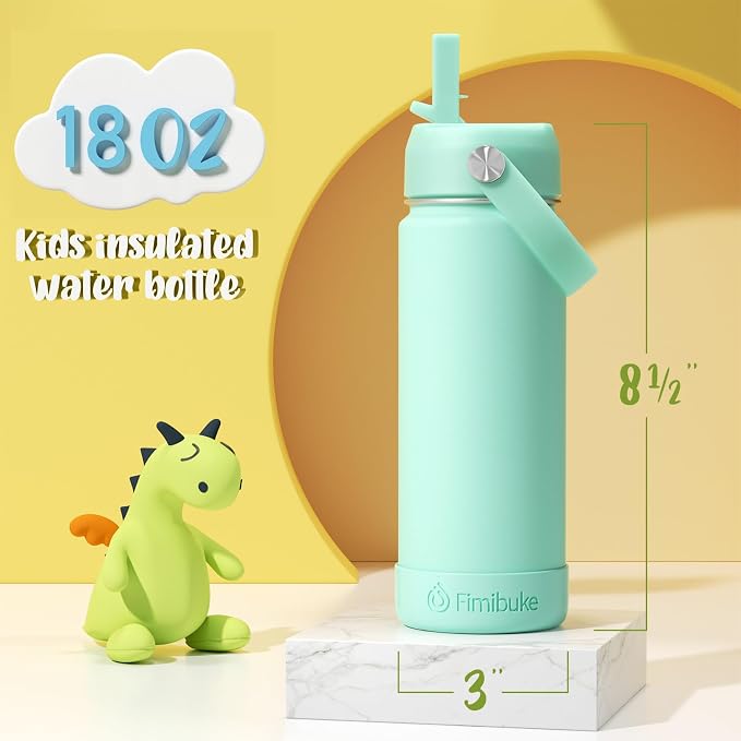 Fimibuke Kids Insulated Water Bottle, 18oz BPA FREE Kids Cup - Image 2