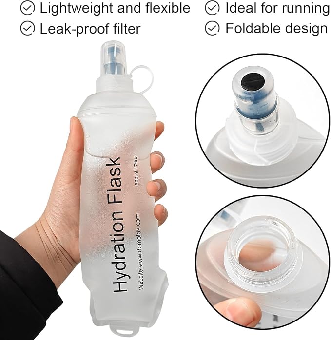 WILDREEDS 500ml Soft Flask, TPU Collapsible Soft Water Bottle - Image 2