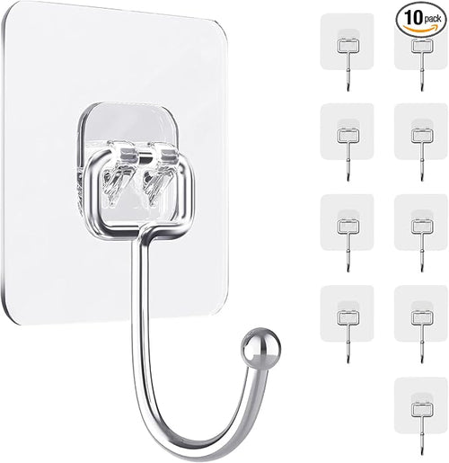 10 PCS Adhesive Wall Hooks 33lb Reusable Anti-Skid Traceless Hooks Heavy Duty by HOGXUAE