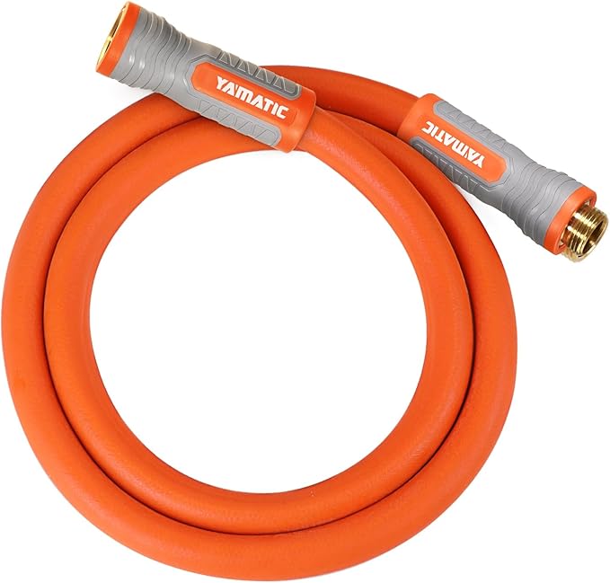 YAMATIC Heavy Duty Short Garden Hose 5/8 in x 5 ft with Swivel Fitting, Super Flexible Leader hose,All-weather, Lightweight, Burst 600 PSI
