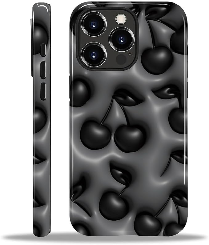 for iPhone 11 Pro Case, HL2 Cute Cool Cherry Black Hybrid 2 Layer Hard Shell by Unknown