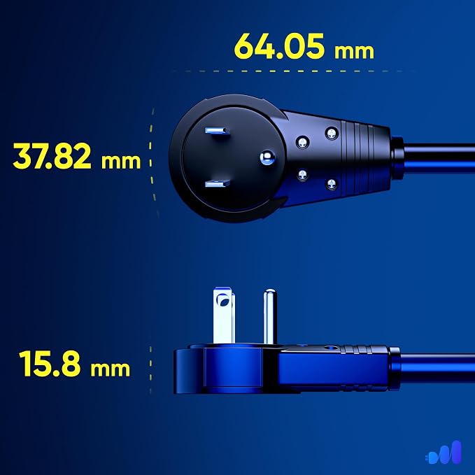 Maximm Cable 2 Feet 360° Rotating Flat Plug Extension Cord/Wire, 3 Prong - Image 4