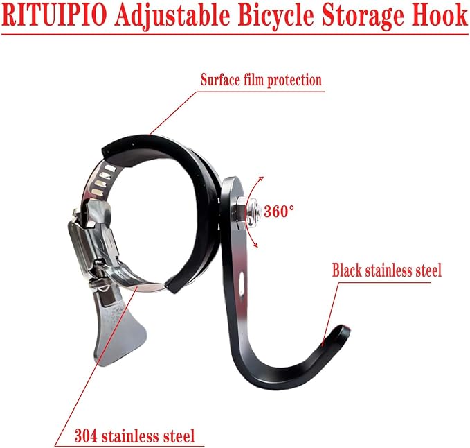 Adjustable Handlebar Hook Mount, Universal Pole Storage Hook - Image 5