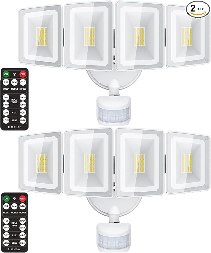 USTELLAR 100W 10000LM LED Security Lights Motion Sensor Outdoor, Remote Control by Ustellar