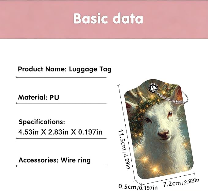 2 Pack Magical White Deer Luggage Tags, Enchanted Forest ID Tags - Image 3